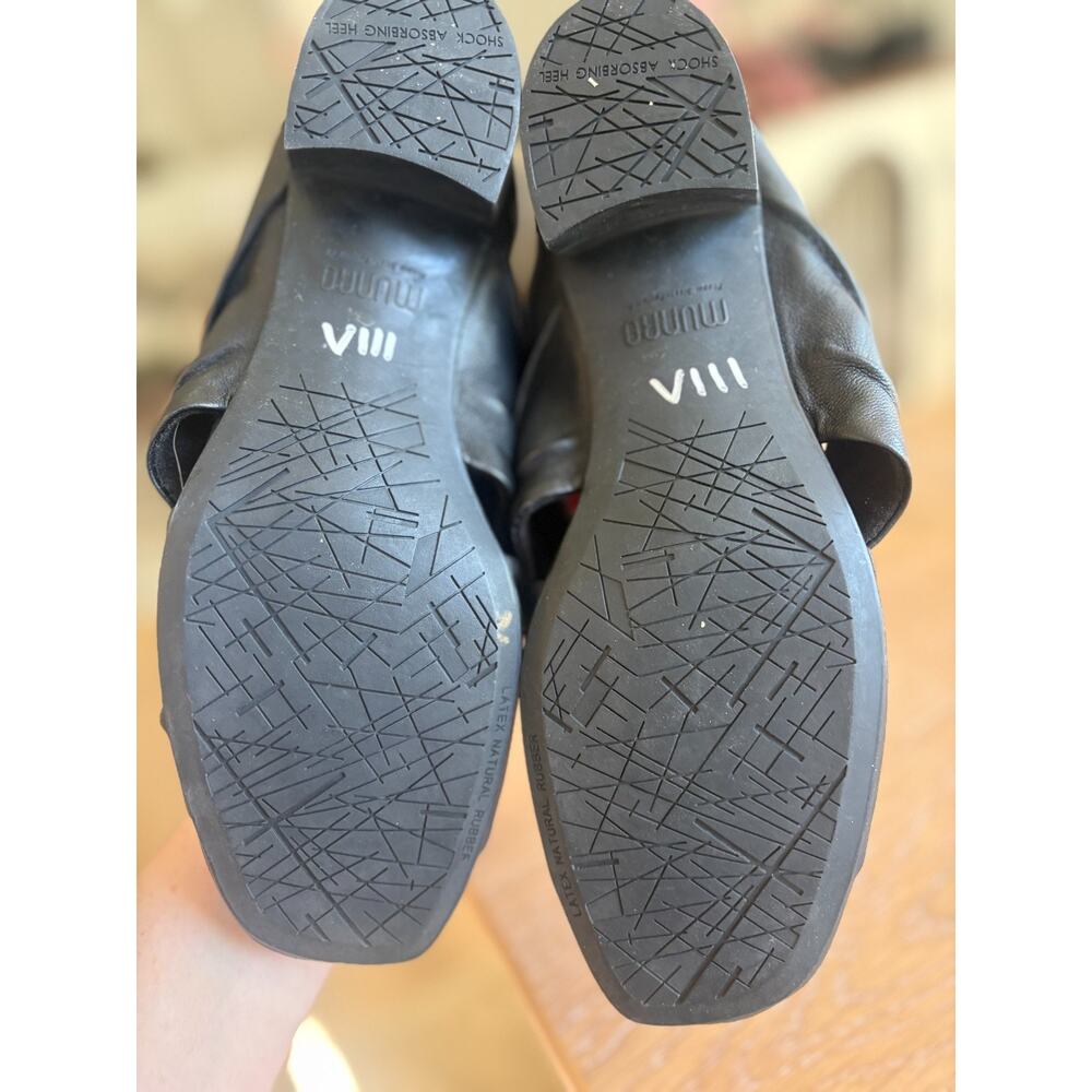 Munro Lee Black Leather Slide Sandals Women’s 8.5 M Comfort Block Heel USA 8.5M - Picture 7 of 7